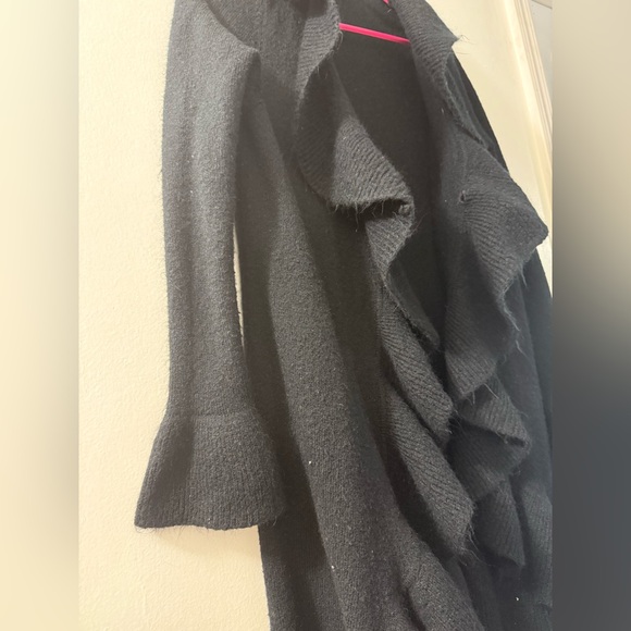 Style & Co. Black Ruffle-Front Open Cardigan - Picture 5 of 6